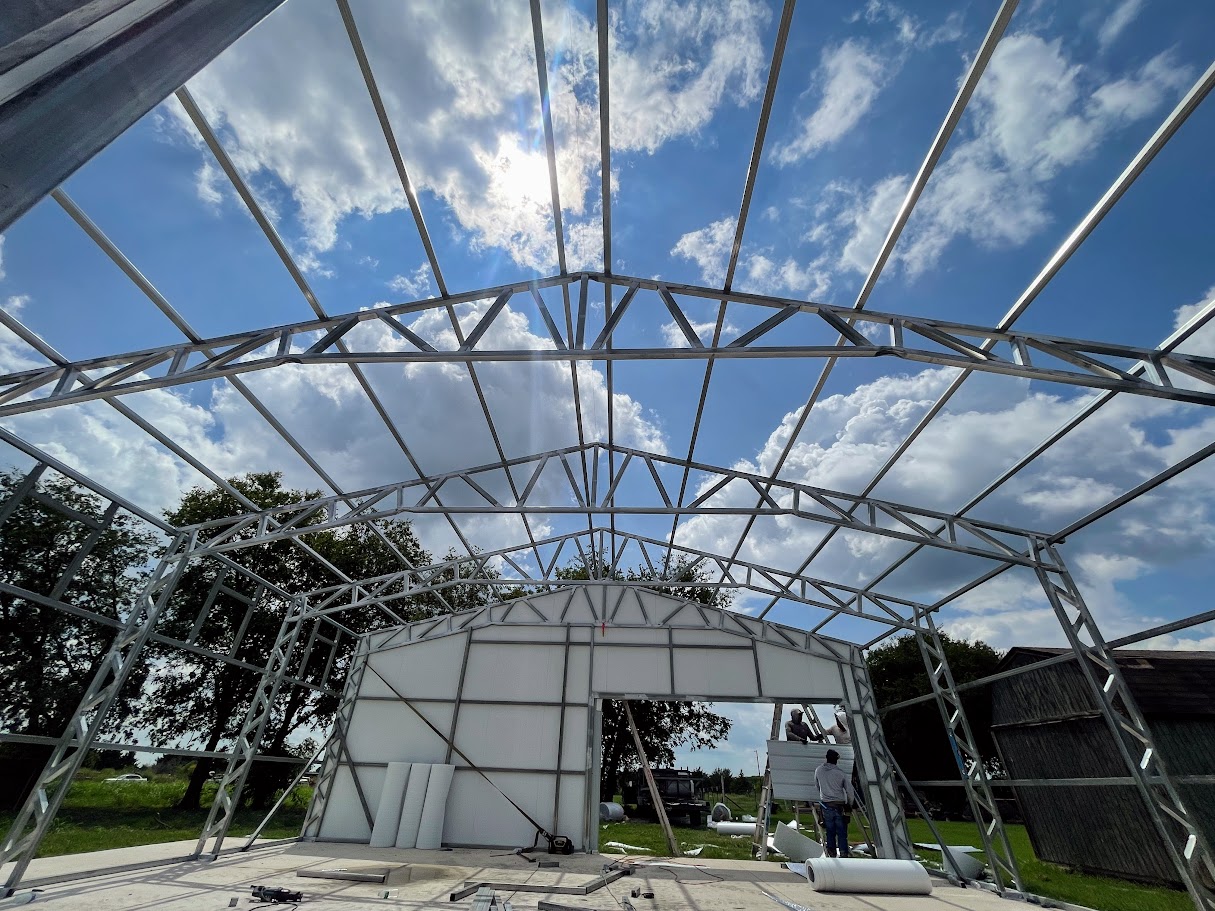 35x35 Tubular Metal Building In Red Oaks Texas 75154 WolfSteel Buildings