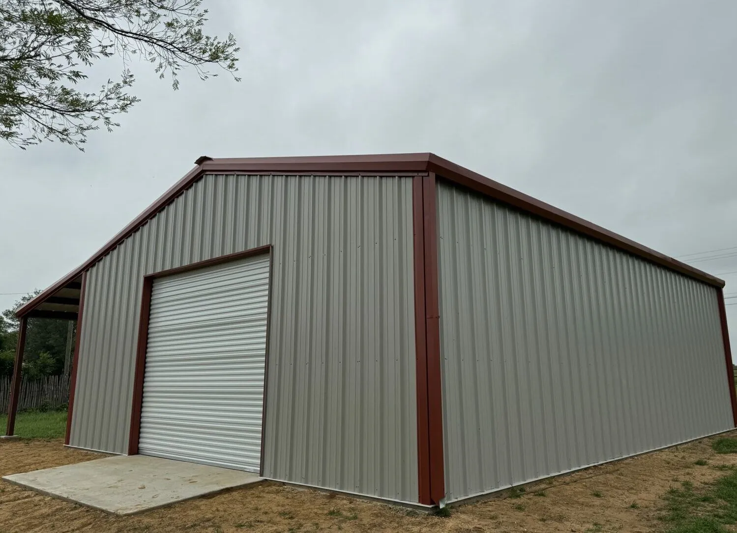 30x40 Red Iron Metal Building with Concrete 30x40 Red Iron Metal Building in Texas