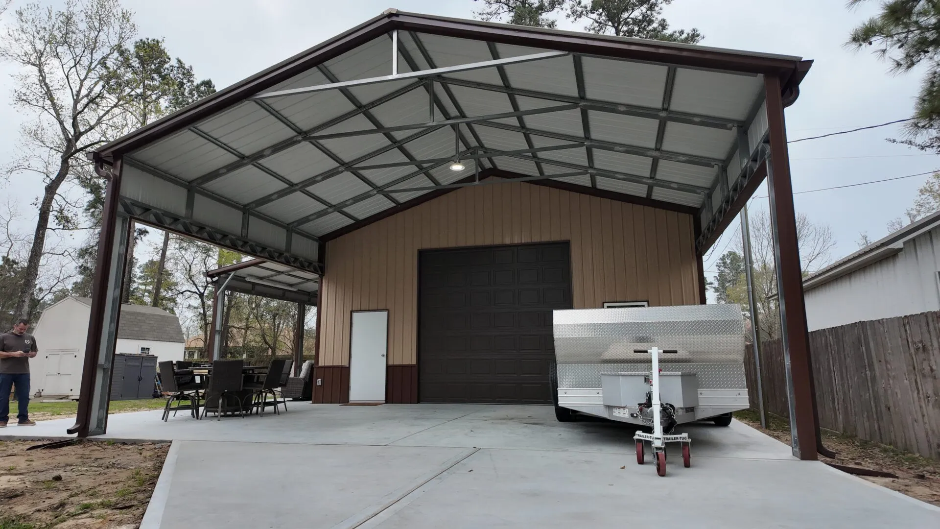 30x40 Metal Garage with Custom Porch in Magnolia, Texas 77354 30x40 Custom Steel Garage with Porch in Magnolia, TX.