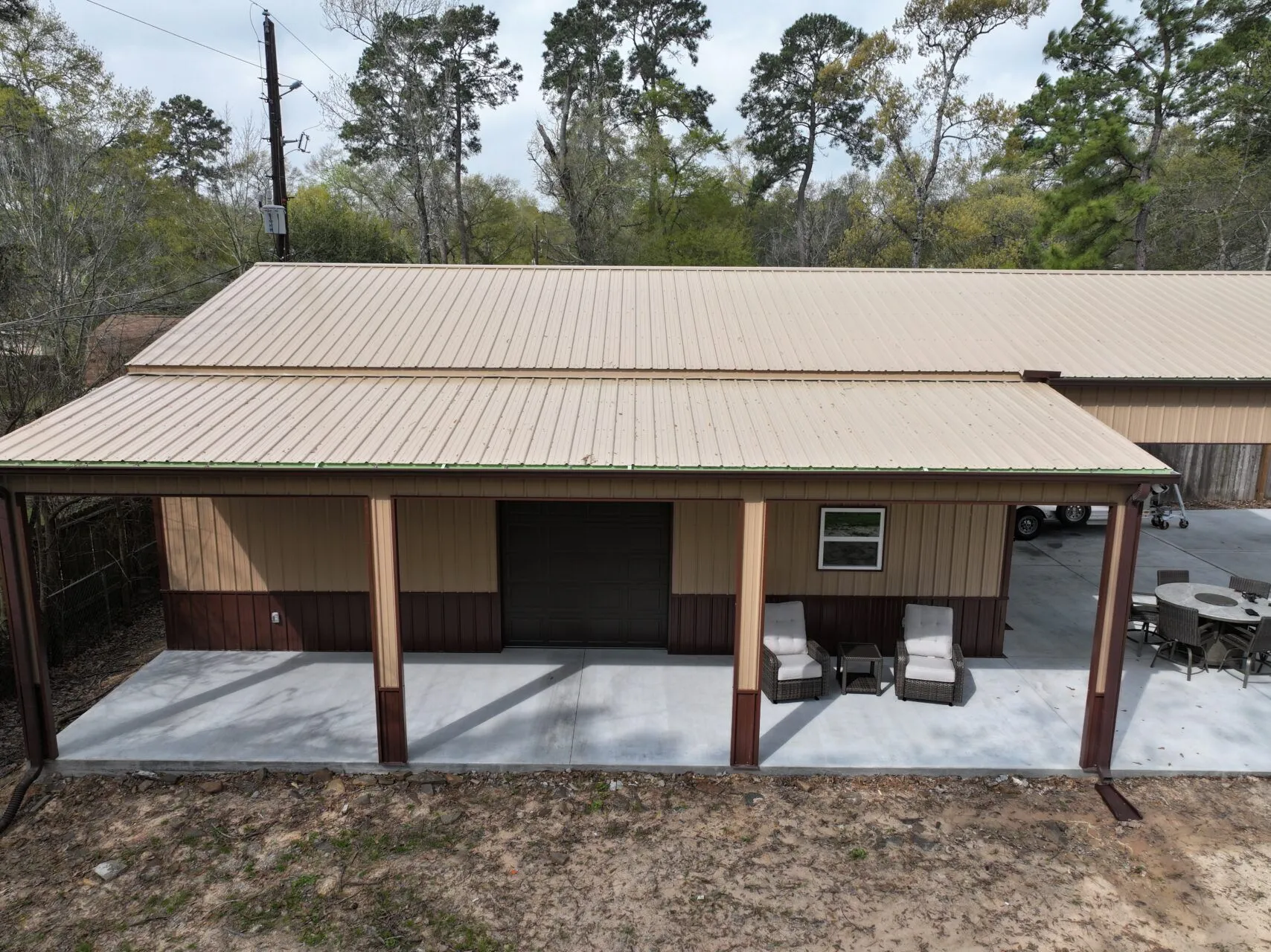 30x40 Metal Garage with Custom Porch in Magnolia, Texas 77354 30x40 Custom Steel Garage with Porch in Magnolia, TX.