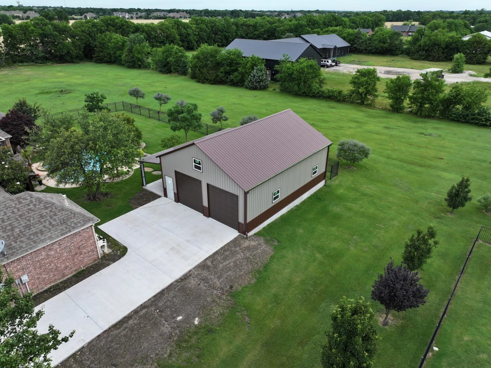 30x40 Metal Building with Side Porch in Lucas, TX. 30x40 Metal Building with Side Porch in Lucas, TX.