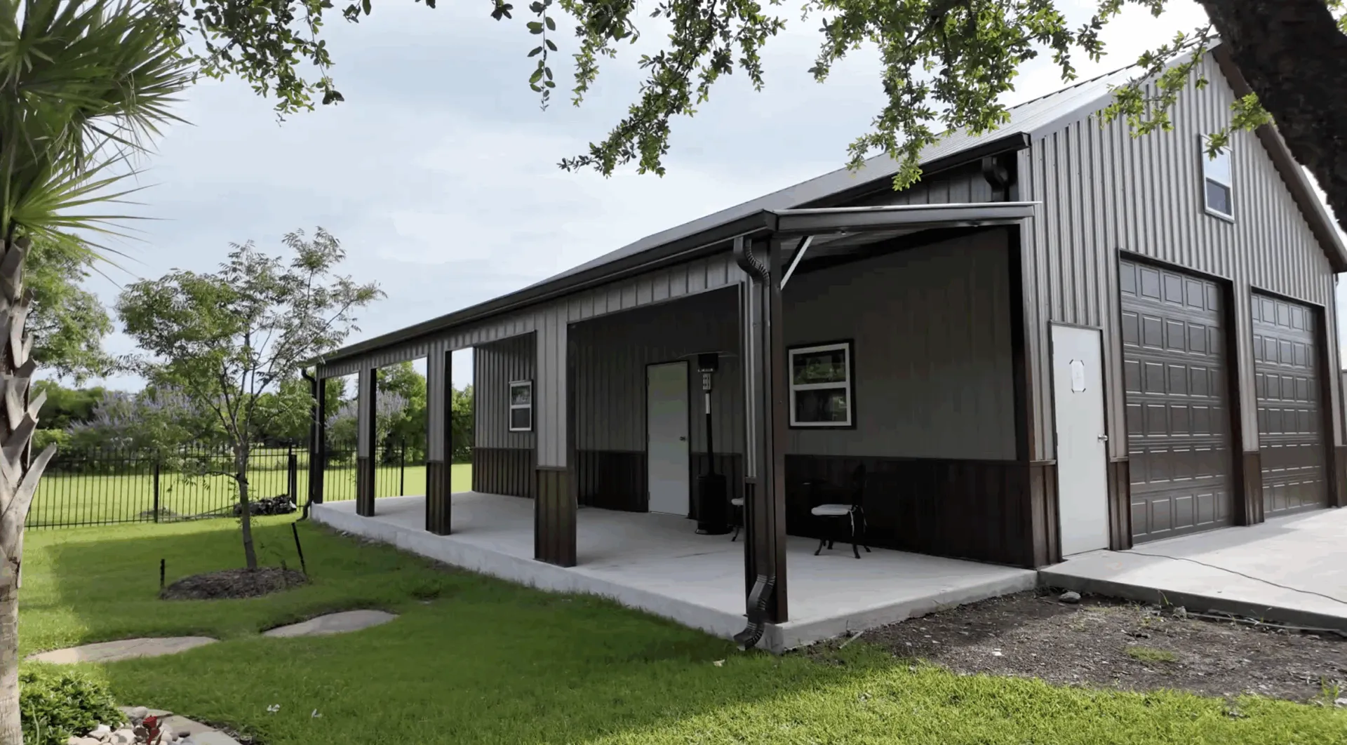 30x40 Metal Building with Side Porch in Lucas, TX. 30x40 Metal Building with Side Porch in Lucas, TX.