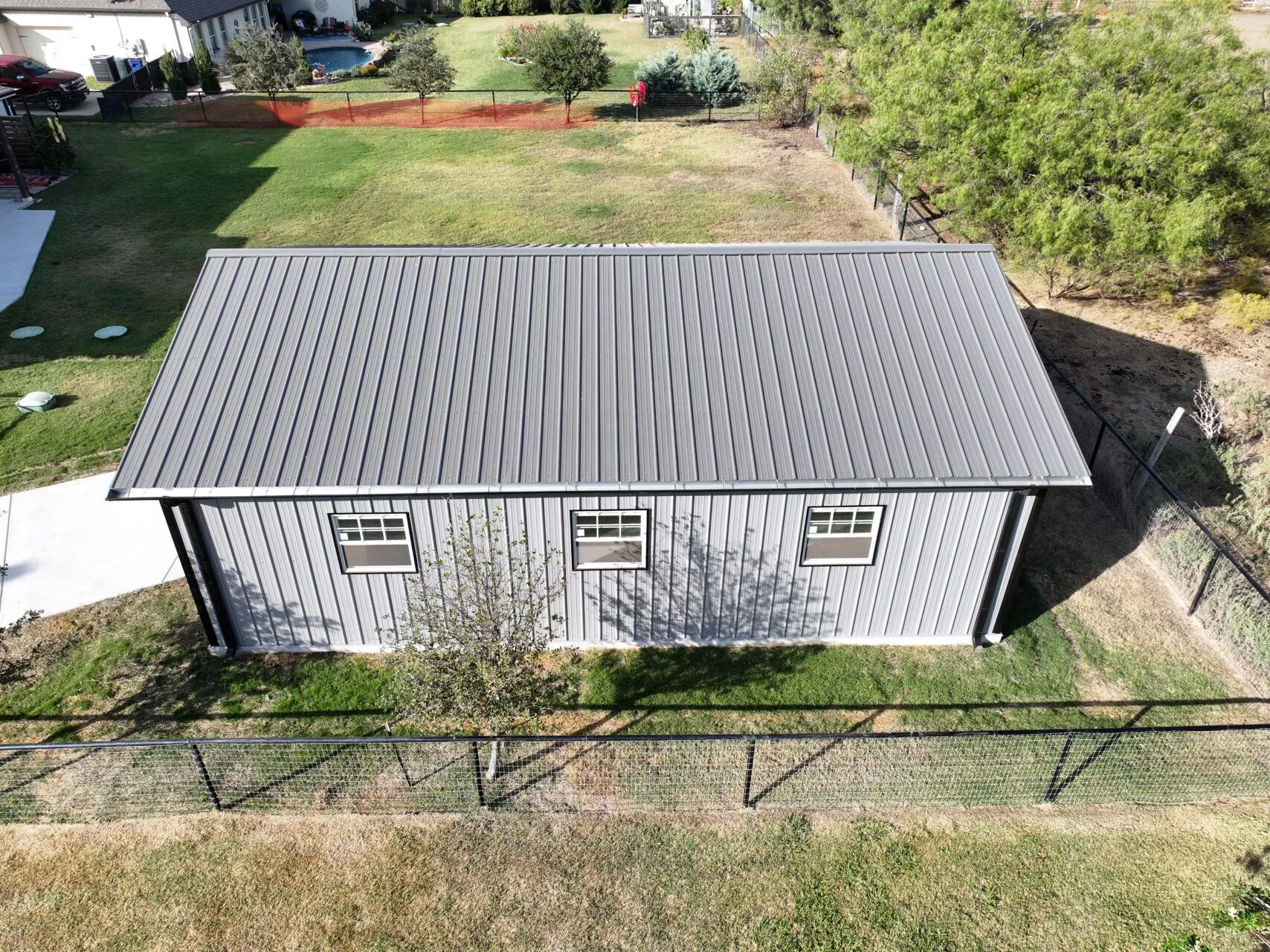 24x35 Custom Tubular Metal Workshop in Justin, TX.