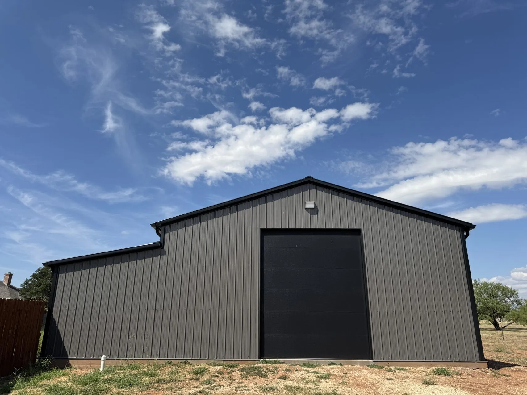 30x65 Steel Storage with Cedar Wrapped Posts in Abilene, TX. 30x65 Steel Storage with Cedar Wrapped Posts in Abilene, TX.