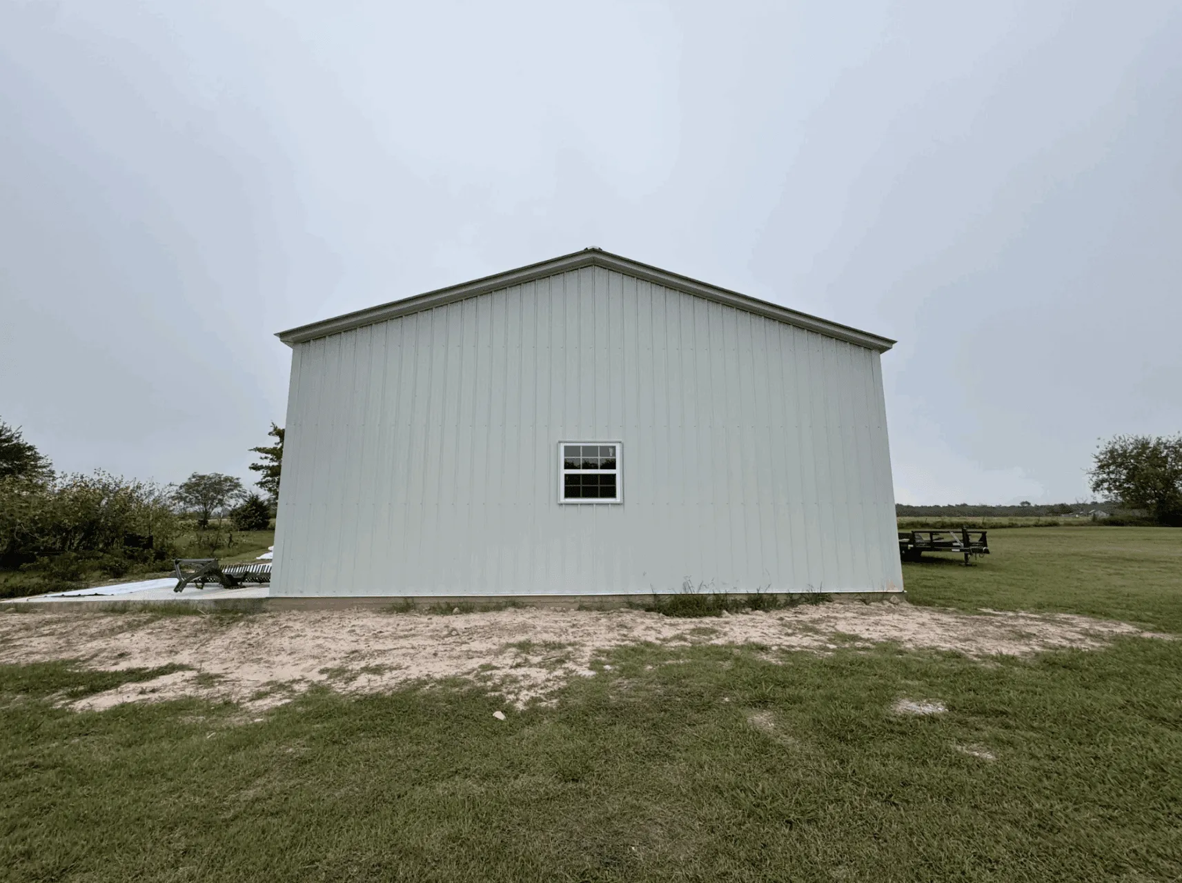 30x70 Texas White Metal Garage in Kaufman, TX. 30x70 Texas White Metal Garage in Kaufman, TX.