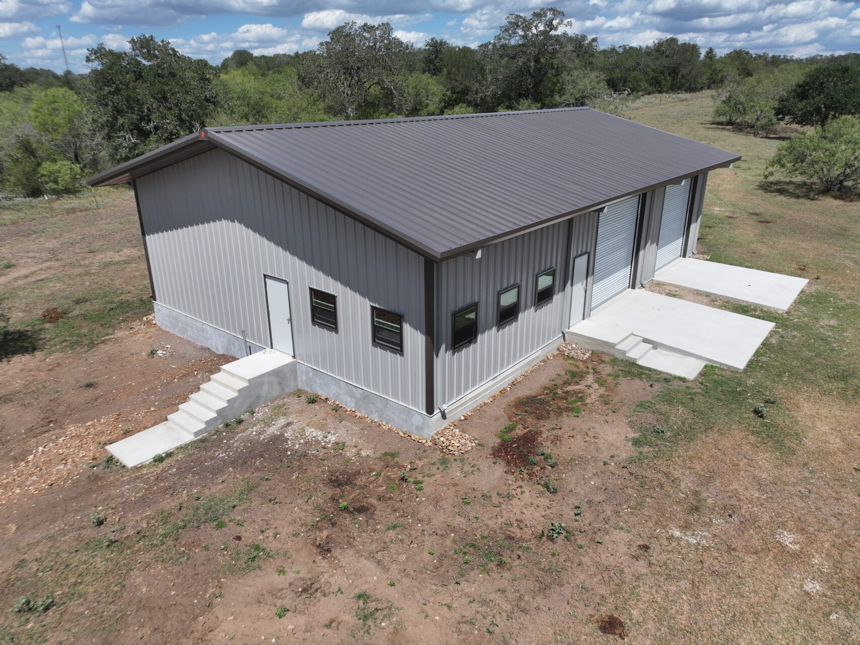 40x60 Weld Up Metal Storage with Concrete Stairs in Lockhart, TX. 40x60 Weld Up Metal Storage with Concrete Stairs in Lockhart, TX.