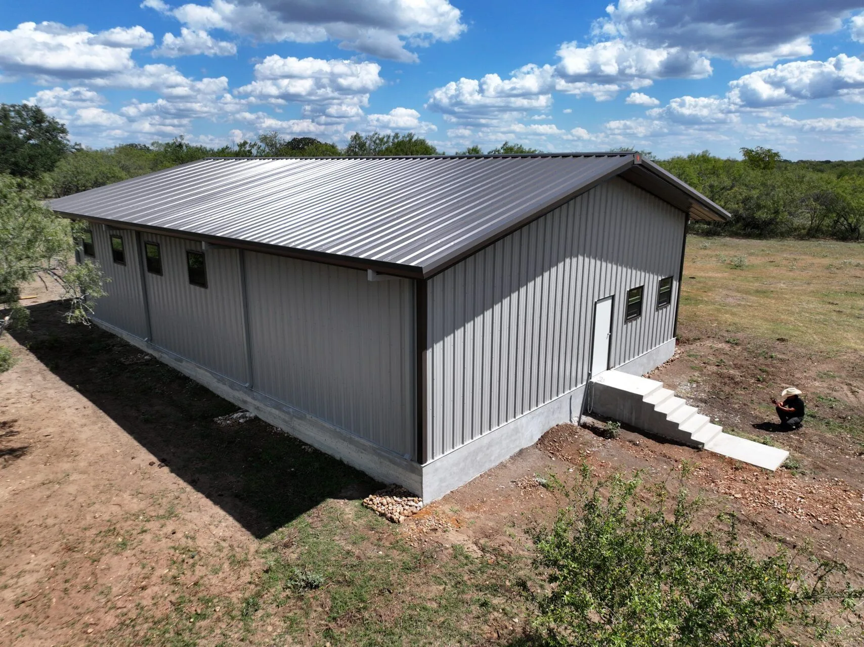 40x60 Weld Up Metal Storage with Concrete Stairs in Lockhart, TX. 40x60 Weld Up Metal Storage with Concrete Stairs in Lockhart, TX.