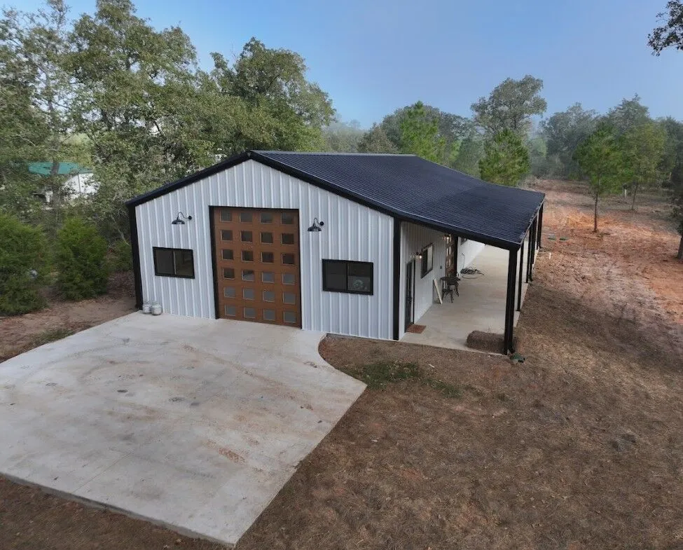 30x60 Fully Custom Red Iron Garage/Storage Building in Bastrop, TX. 30x60 Fully Custom Red Iron Garage/Storage Building in Bastrop, TX.