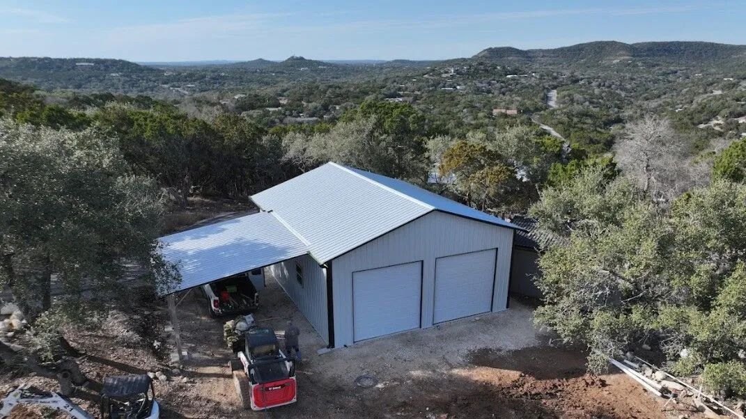 28x35 Hilltop Metal Storage in Canyon Lake, TX. 28x35 Hilltop Metal Storage in Canyon Lake, TX.