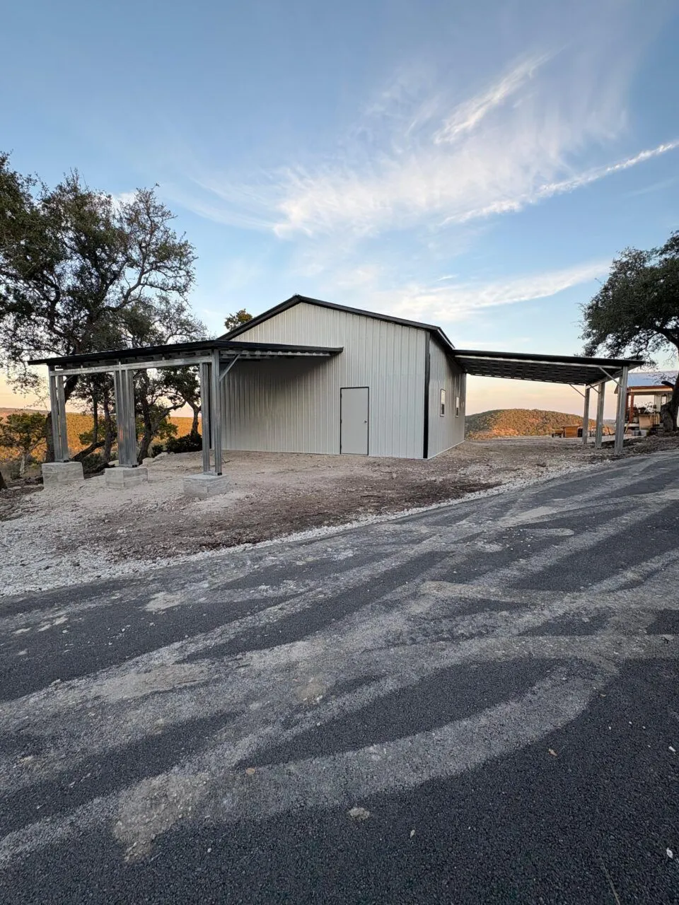 28x35 Hilltop Metal Storage in Canyon Lake, TX. 28x35 Hilltop Metal Storage in Canyon Lake, TX.