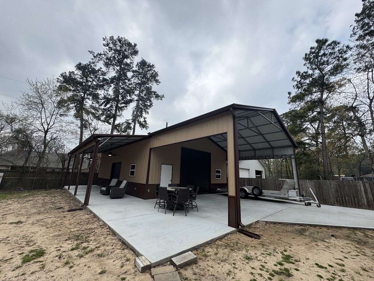 30x40 Metal Garage with Custom Porch in Magnolia, Texas 77354 30x40 Custom Steel Garage with Porch in Magnolia, TX.
