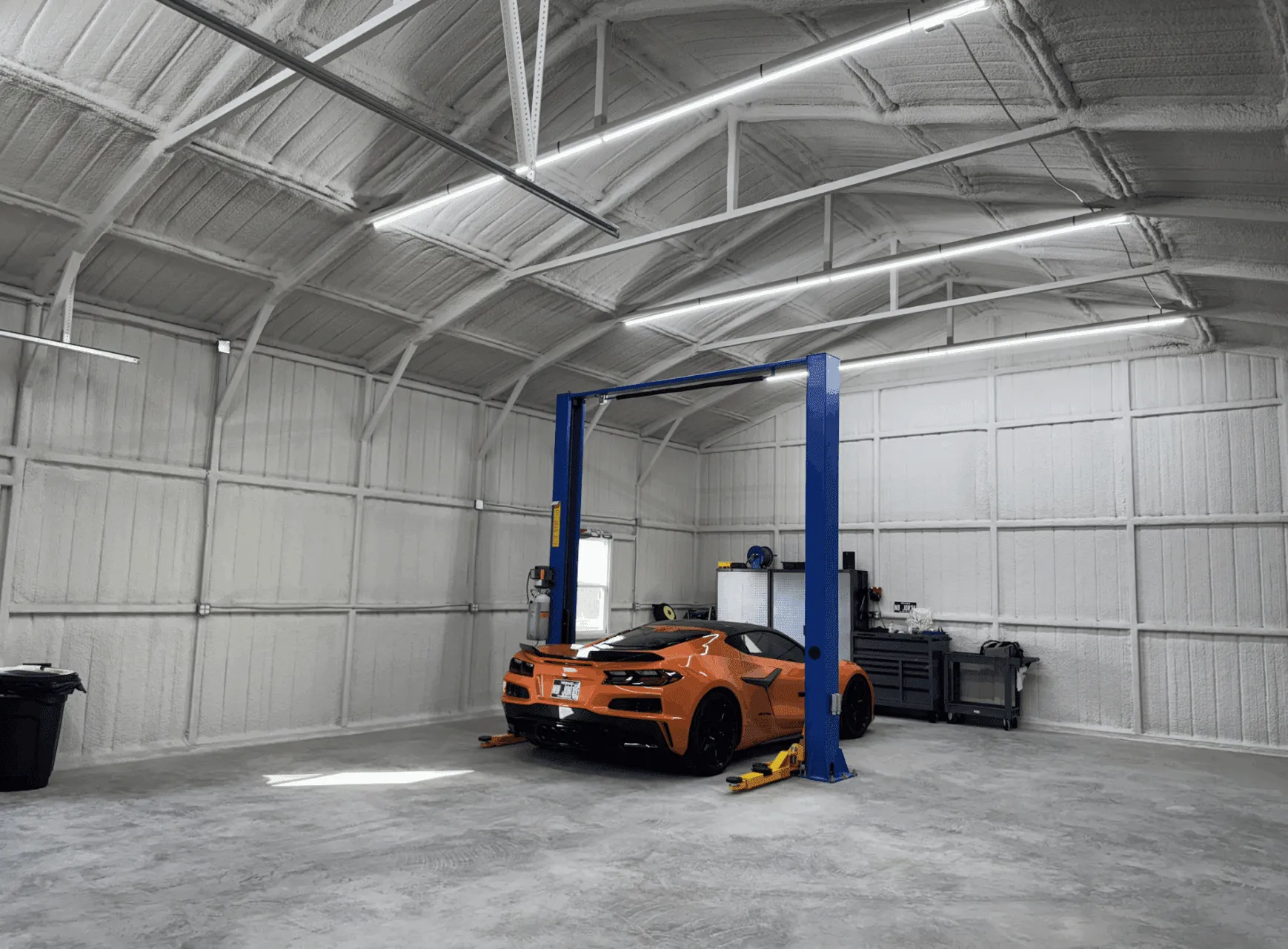 30x40 Tubular Detached Metal Garage with Closed Lean-to in Waxahachie, TX. 30x40 Tubular Detached Metal Garage with Closed Lean-to in Waxahachie, TX.