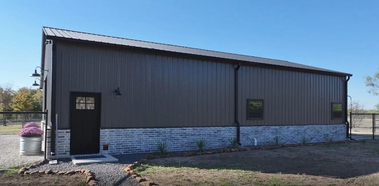 30x50 Custom Steel Horse Barn in Gordon, TX. 30x50 Custom Steel Horse Barn in Gordon, TX.