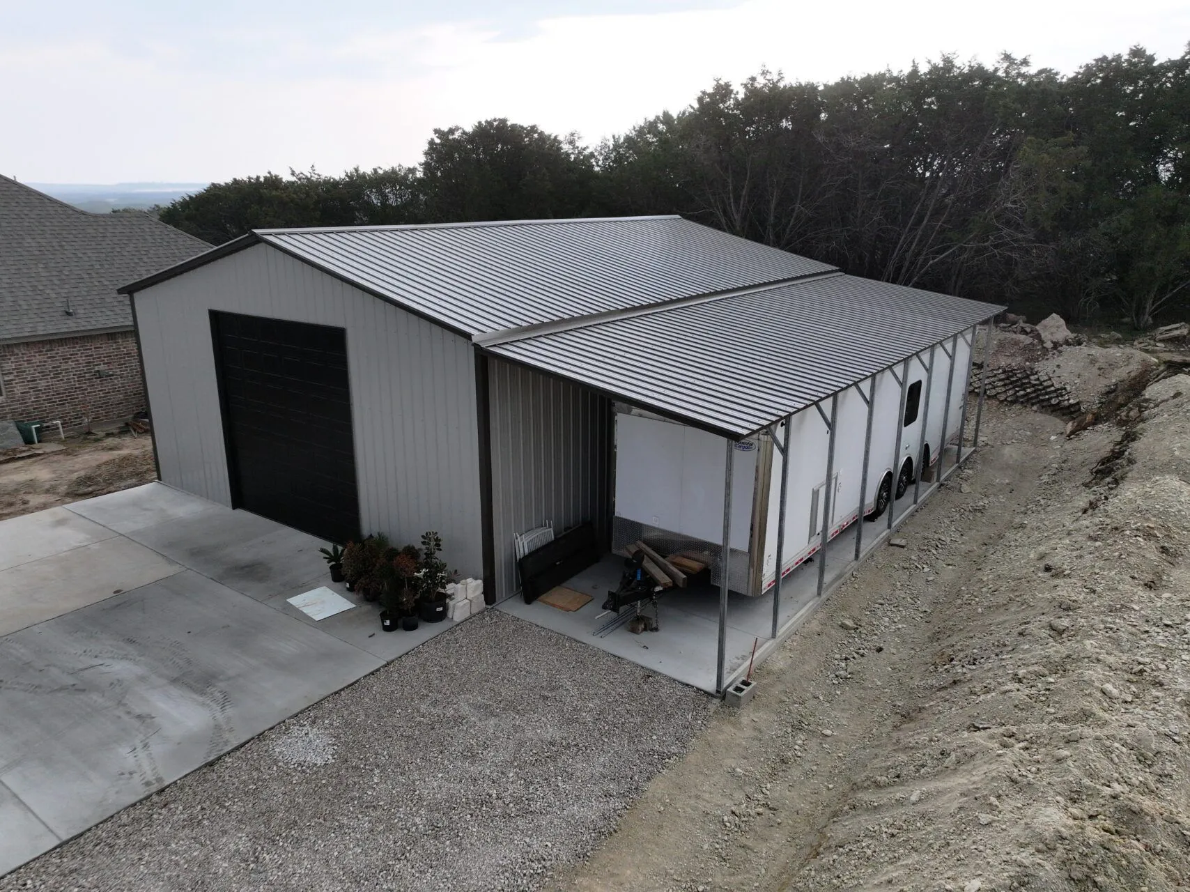 30x40 Custom Detached Race Car Shop in Hudson Oaks, TX. 30x40 Custom Detached Race Car Shop in Hudson Oaks, TX.