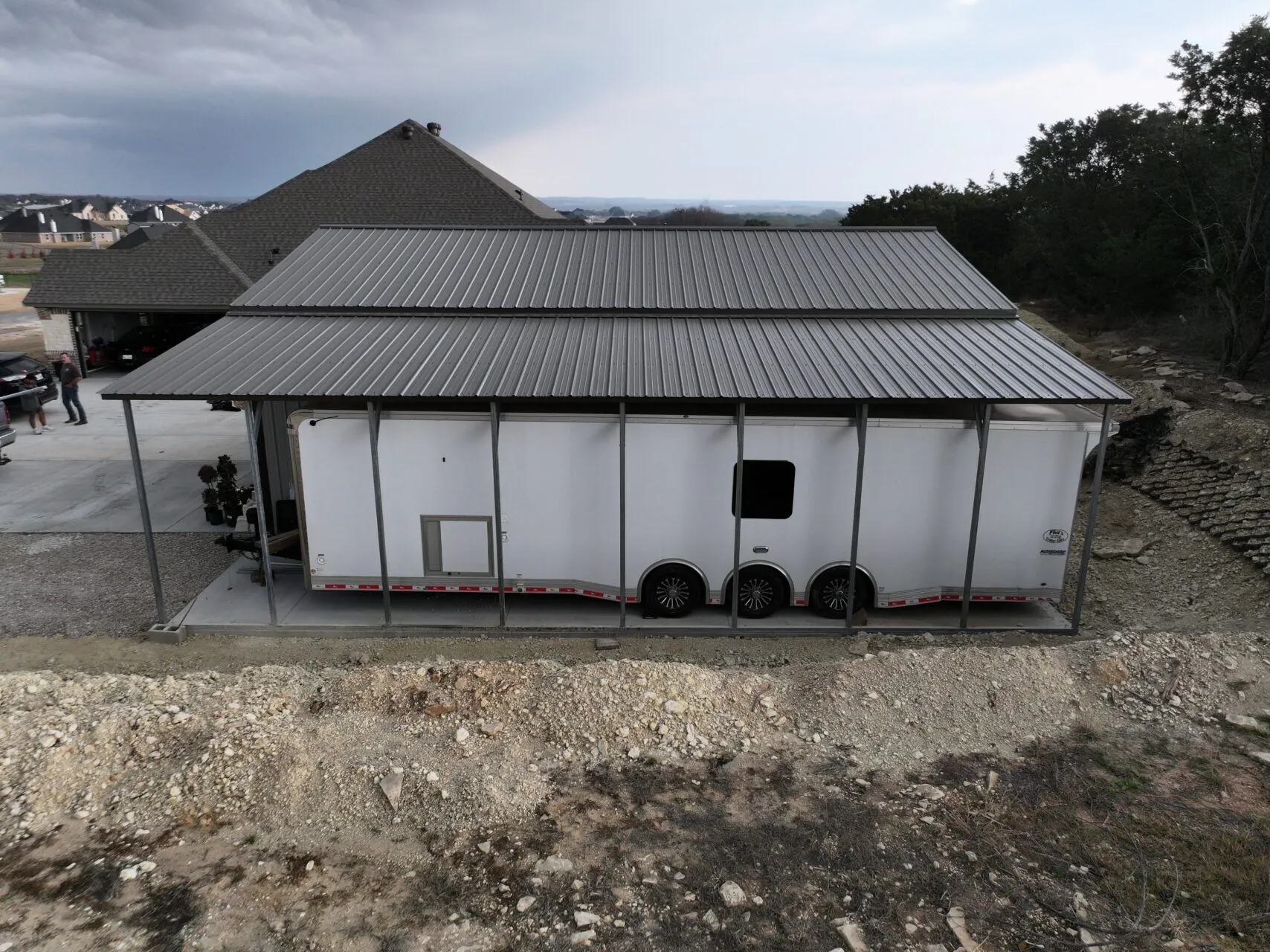 30x40 Custom Detached Race Car Shop in Hudson Oaks, TX. 30x40 Custom Detached Race Car Shop in Hudson Oaks, TX.