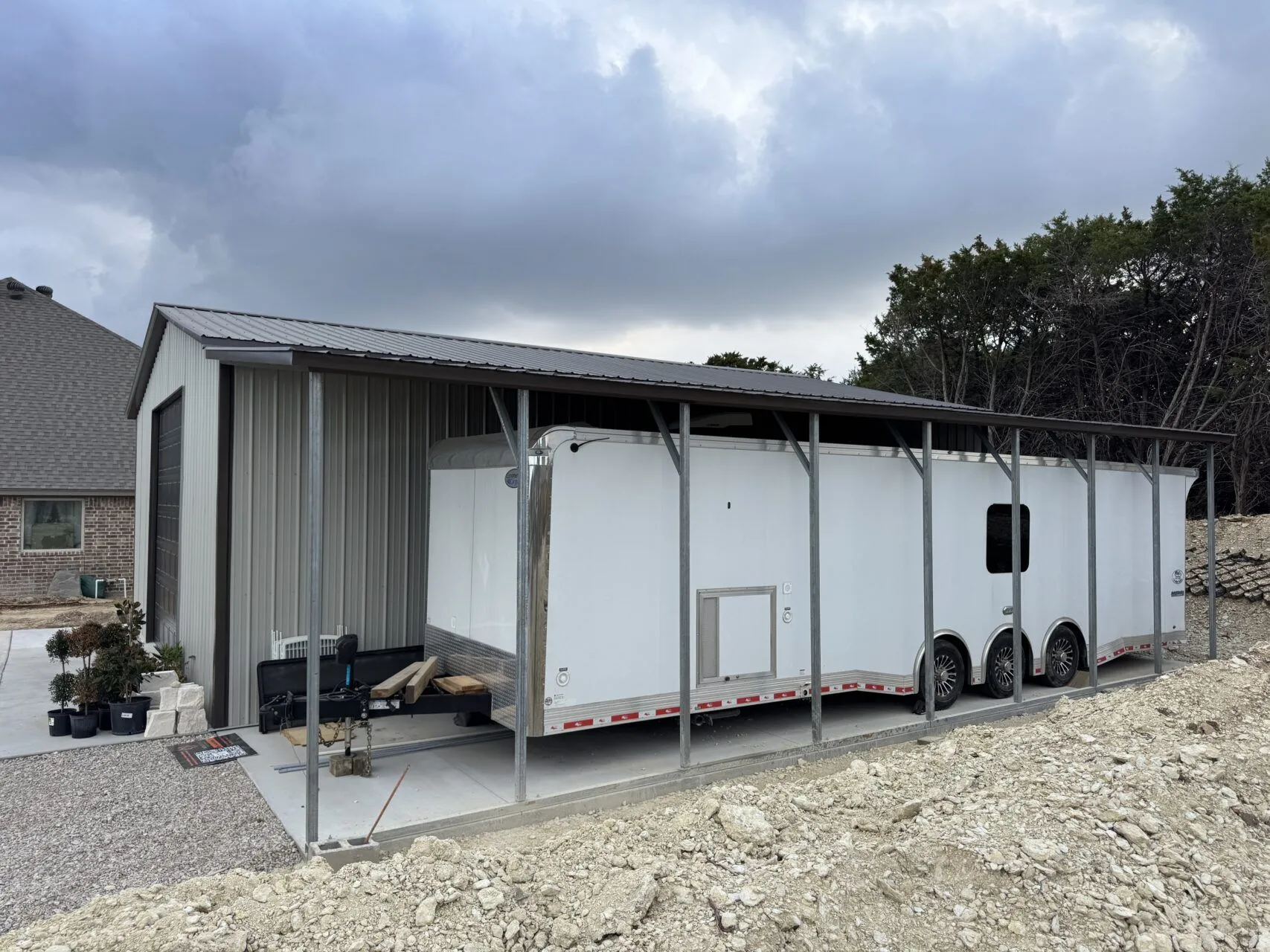 30x40 Custom Detached Race Car Shop in Hudson Oaks, TX. 30x40 Custom Detached Race Car Shop in Hudson Oaks, TX.