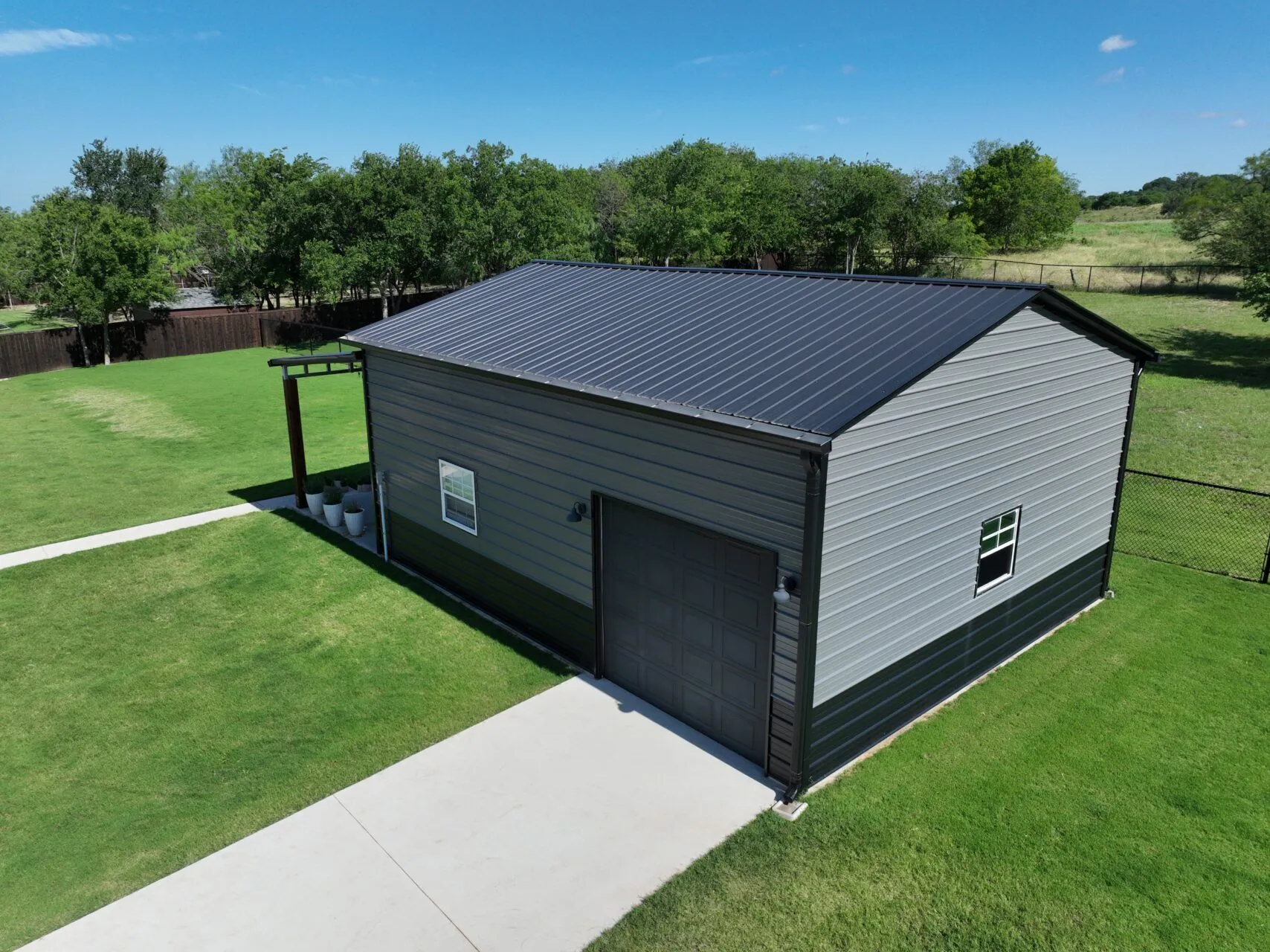 24x30 Custom Backyard Metal Building in Midlothian, TX 24x30 Custom Backyard Metal Building in Midlothian, TX