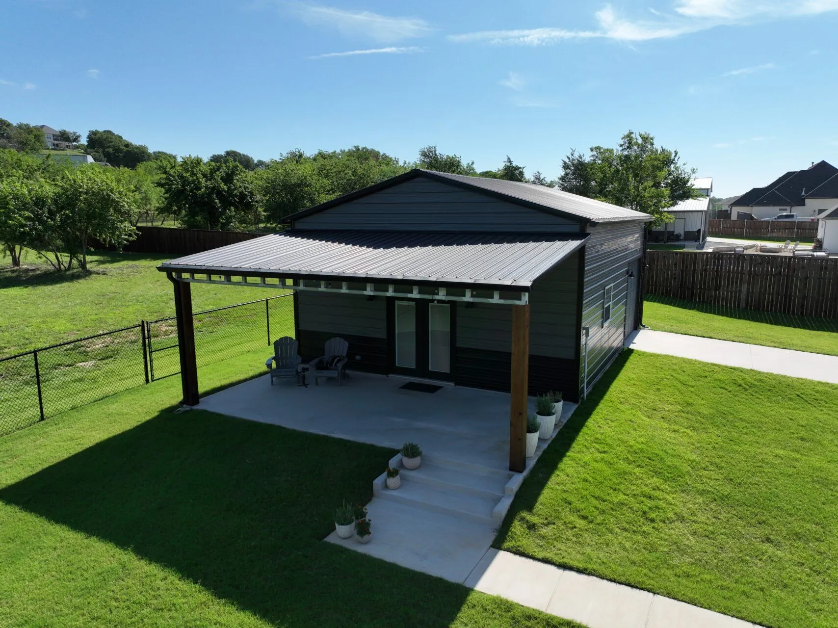 24x30 Custom Backyard Metal Building in Midlothian, TX 24x30 Custom Backyard Metal Building in Midlothian, TX