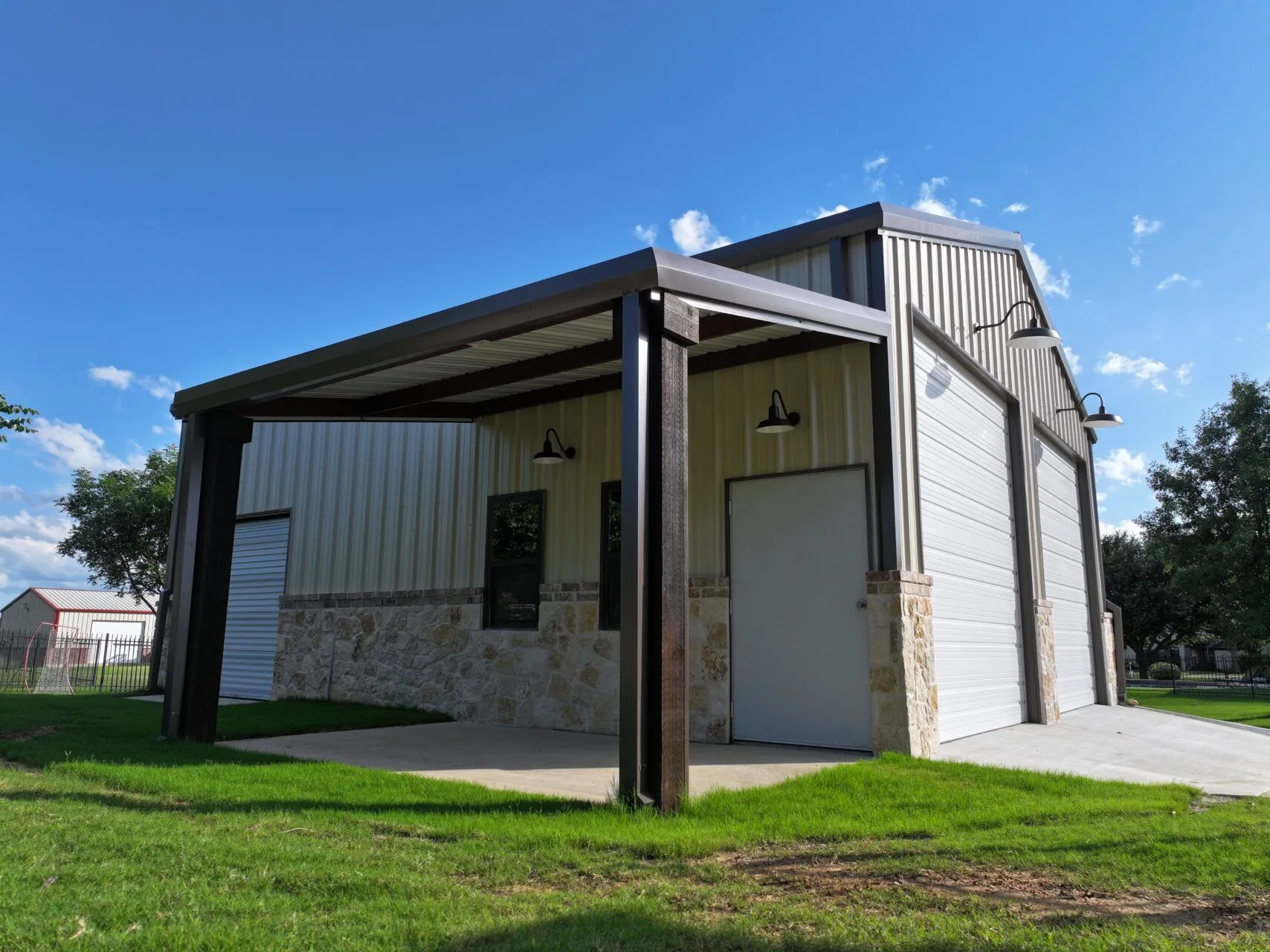 30x36 Weld Up Metal Garage with Porch 30x36 Weld Up Metal Building