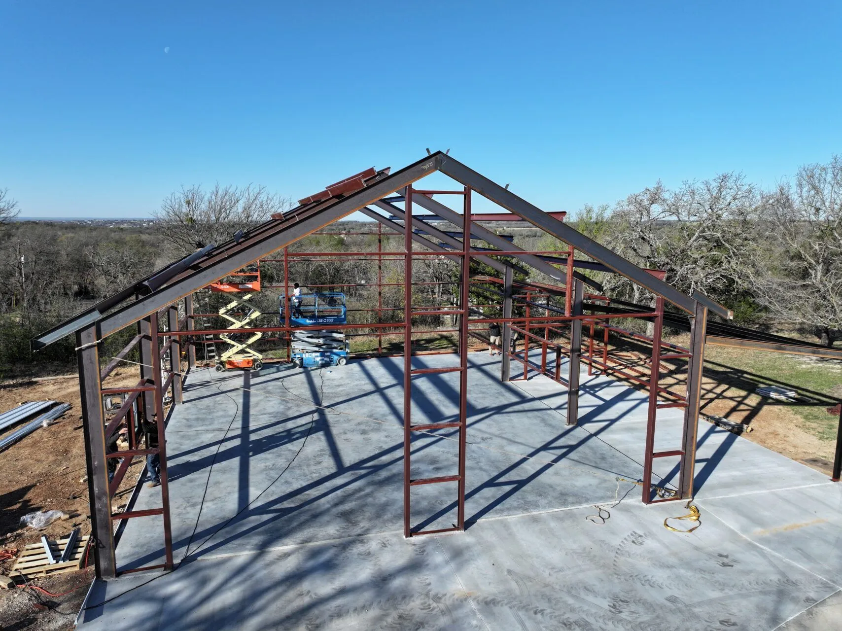 40x50 Weld Up Metal Garage in Weatherford, TX. 40x50 Weld Up Metal Garage in Weatherford, TX.