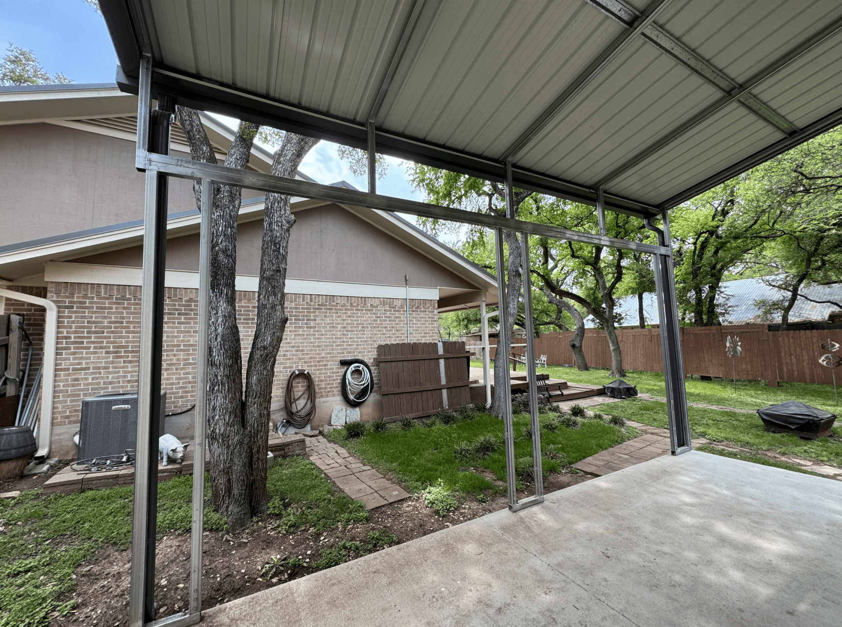 28x35 Tall Metal Garage with Side Lean-to in Georgetown, TX. 28x35 Tall Metal Garage with Side Lean-to in Georgetown, TX.