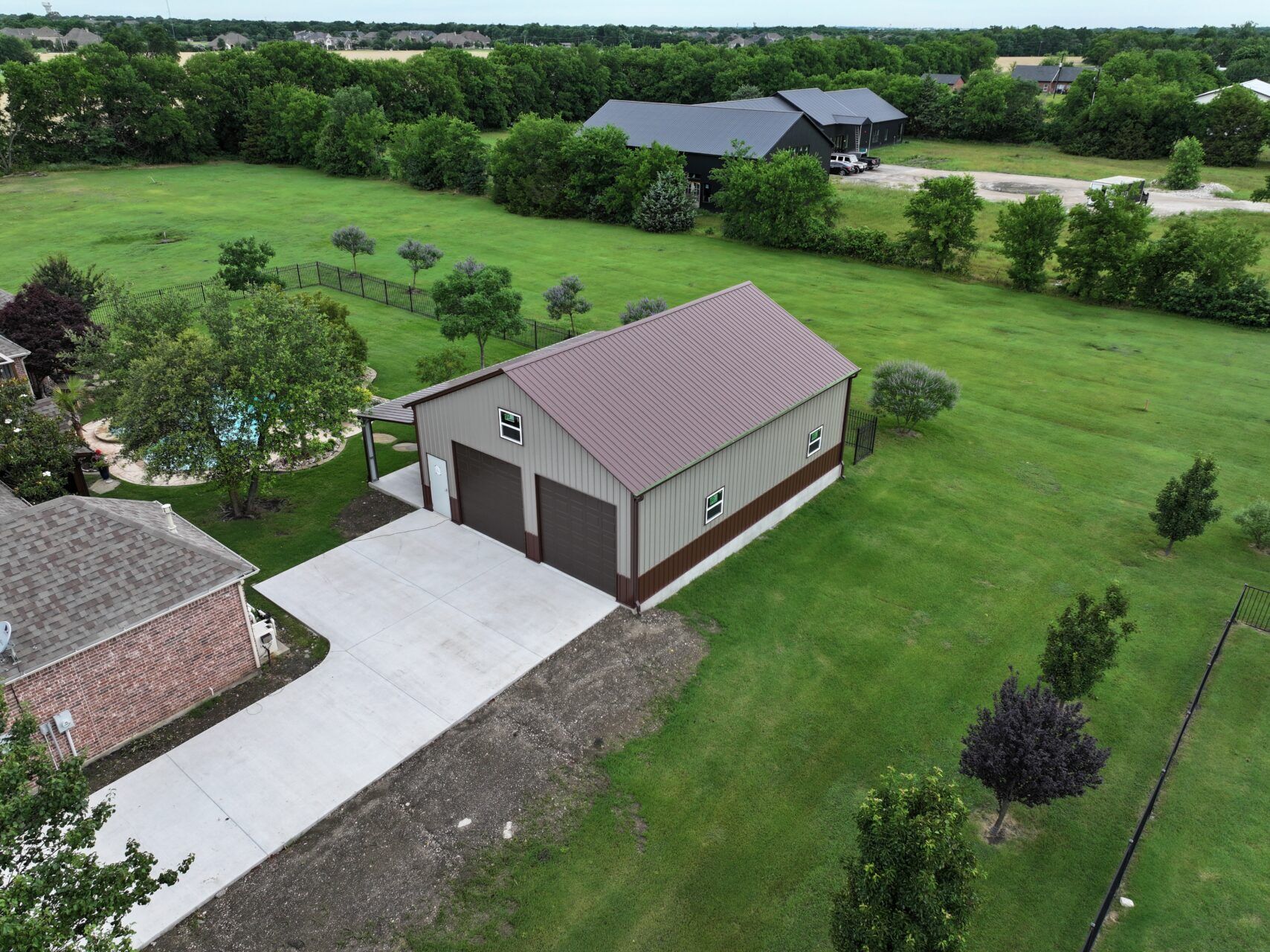 30x40 Metal Building with Side Porch in Lucas, TX. 30x40 Metal Building with Side Porch in Lucas, TX.