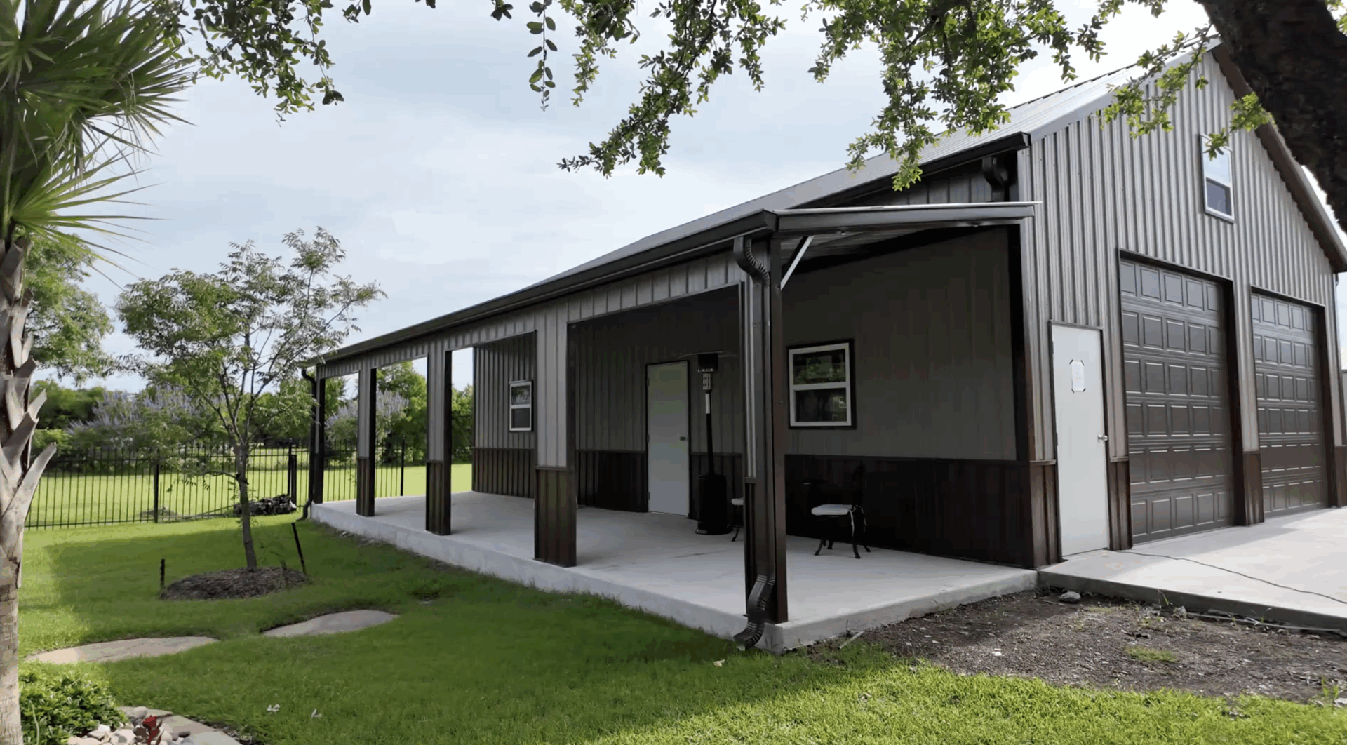 30x40 Metal Building with Side Porch in Lucas, TX. 30x40 Metal Building with Side Porch in Lucas, TX.