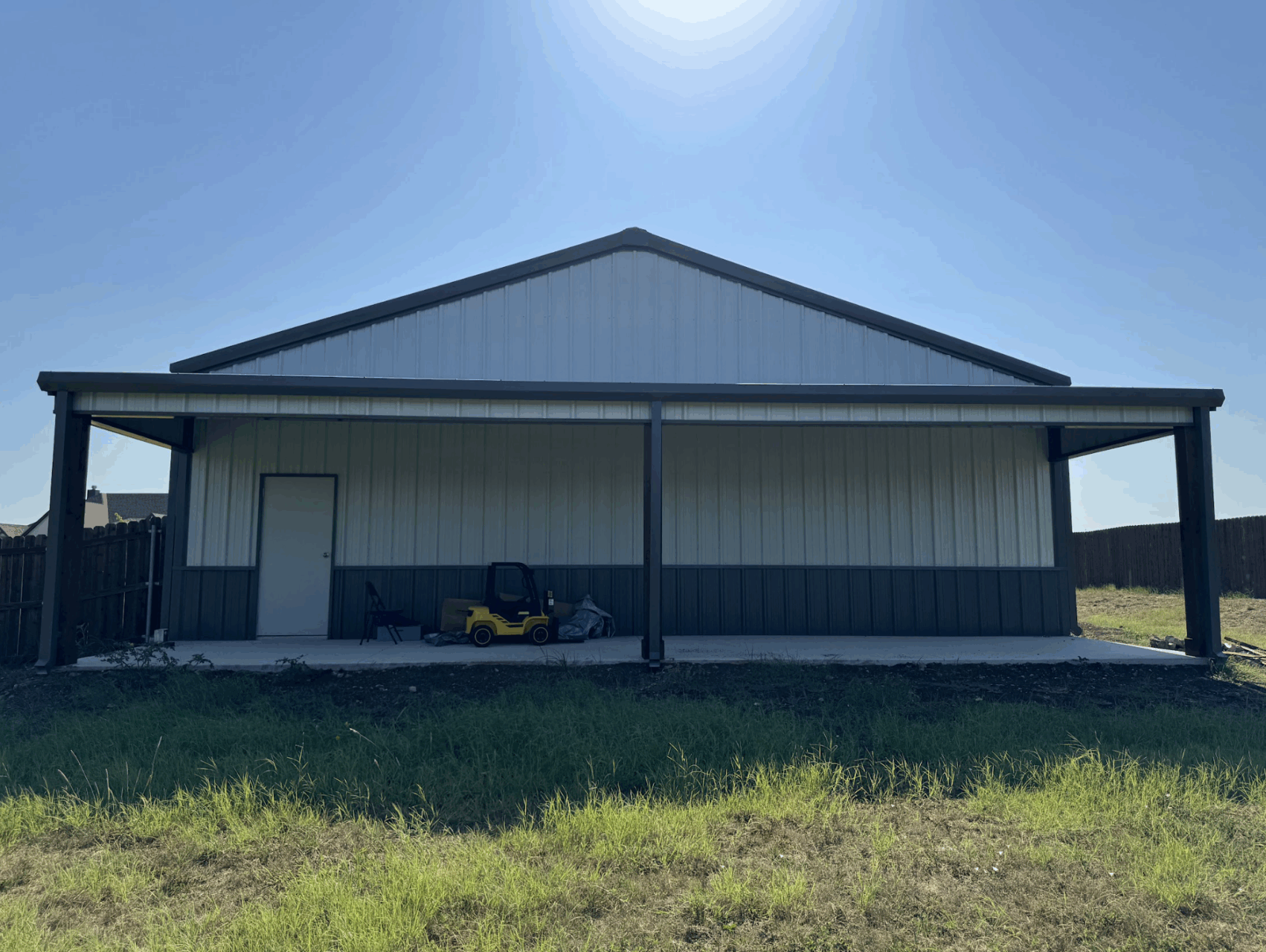 40x50 Weld Up Custom Metal Building in Justin, TX. 40x50 Weld Up Custom Metal Building in Justin, TX.
