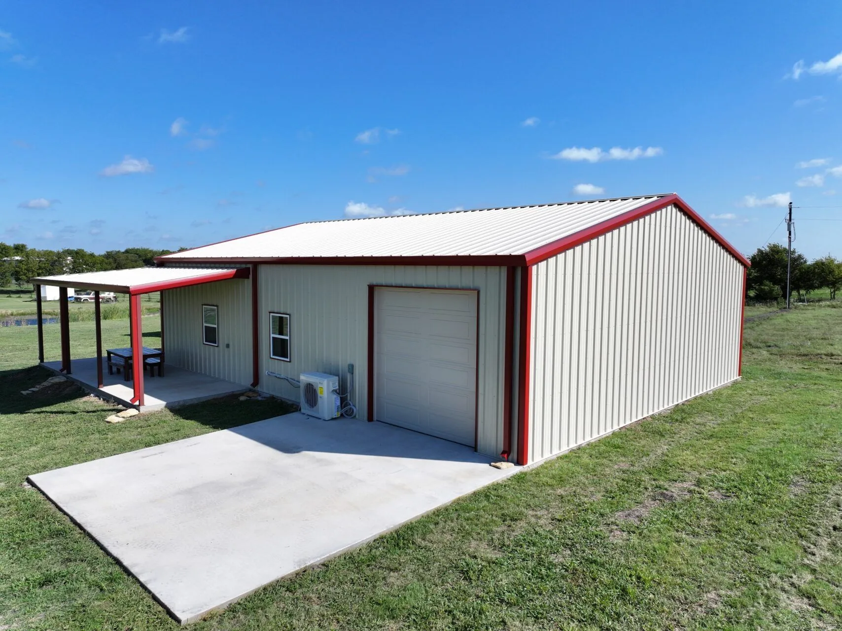 40x50 Red Iron Steel Building with Wraparound Porch in Kaufman, TX. 40x50 Red Iron Steel Building with Wraparound Porch in Kaufman, TX.