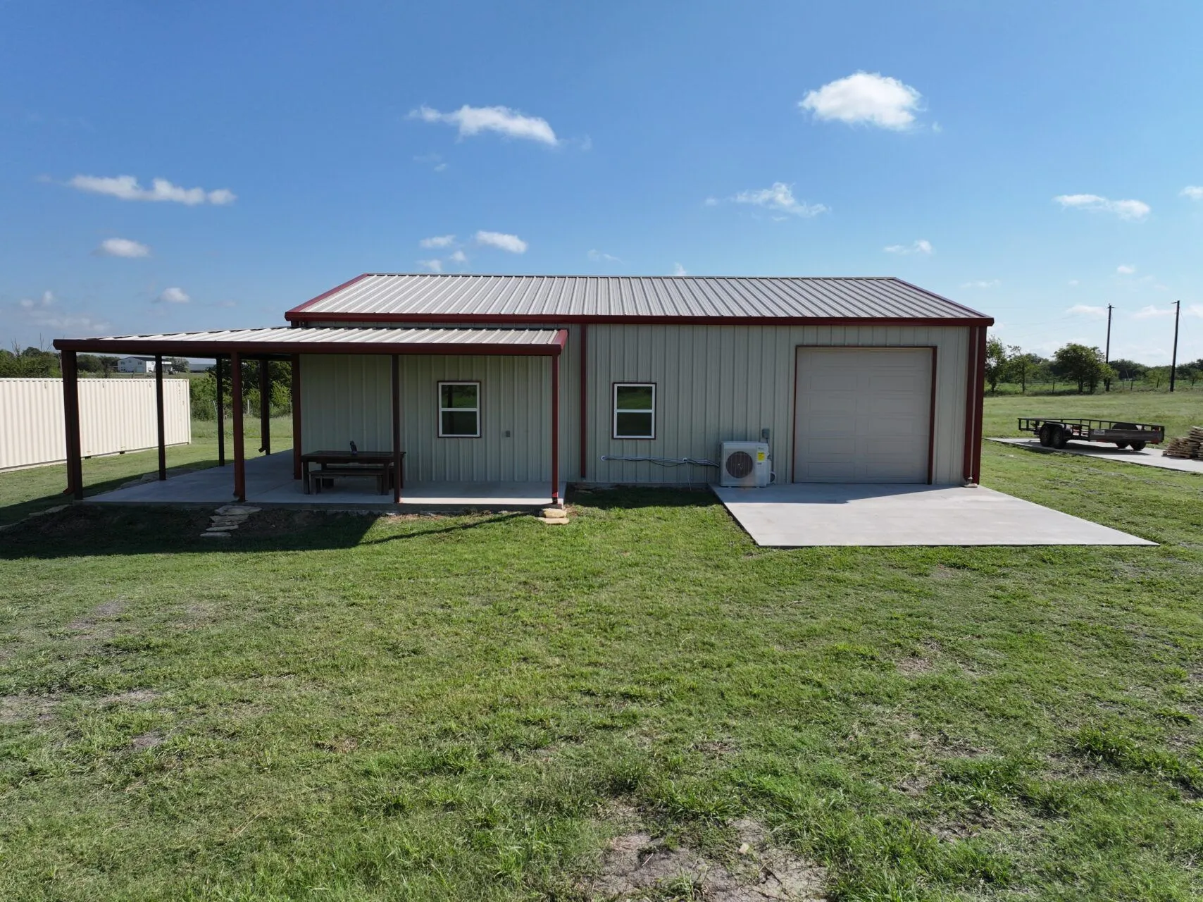 40x50 Red Iron Steel Building with Wraparound Porch in Kaufman, TX. 40x50 Red Iron Steel Building with Wraparound Porch in Kaufman, TX.