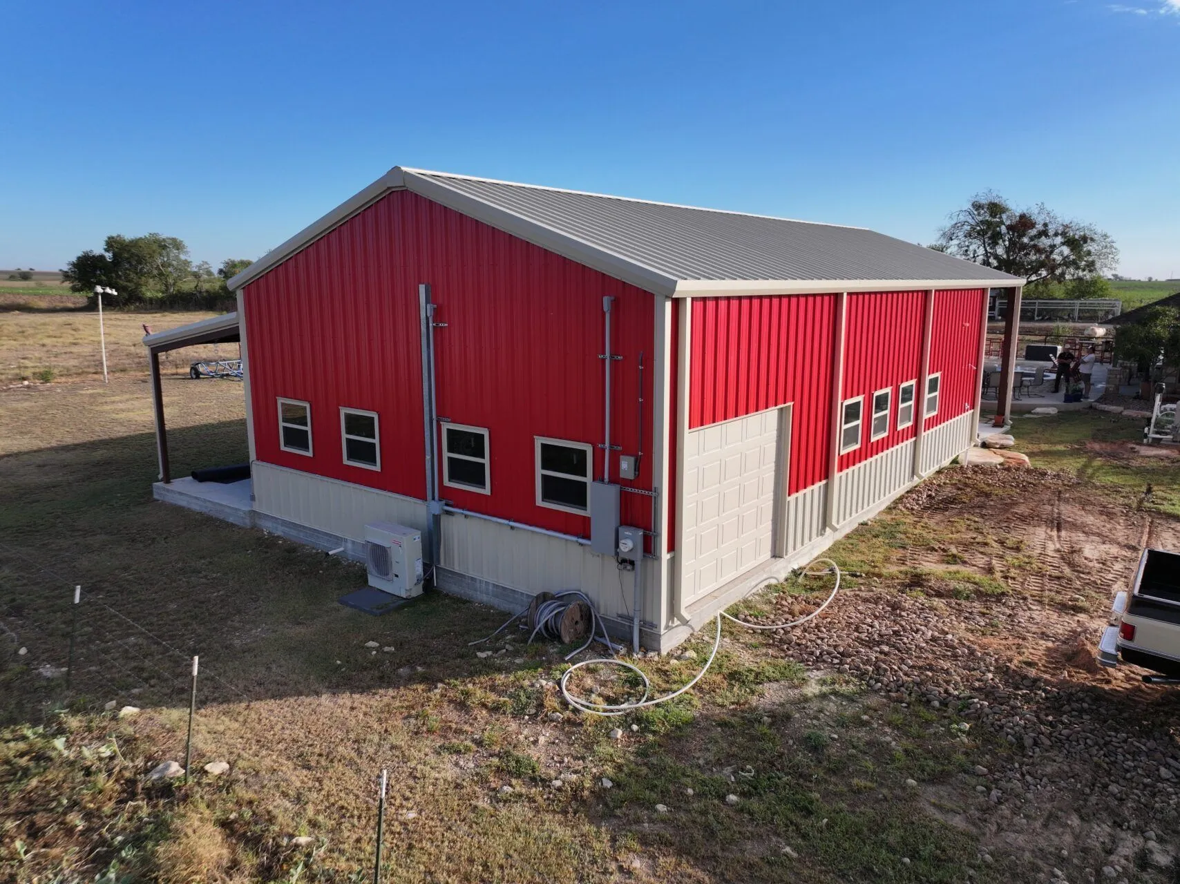 30x50 Ultimate Red Iron Hobby Barn in Salado, TX. 30x50 Ultimate Red Iron Hobby Barn in Salado, TX.