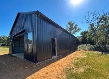 30x50 All Black Texas Man Cave Building in Flynn, TX. 30x50 All Black Texas Man Cave Building in Flynn, TX.