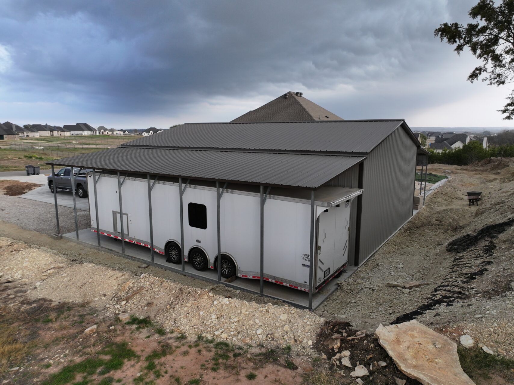 30x40 Custom Detached Race Car Shop in Hudson Oaks, TX. 30x40 Custom Detached Race Car Shop in Hudson Oaks, TX.