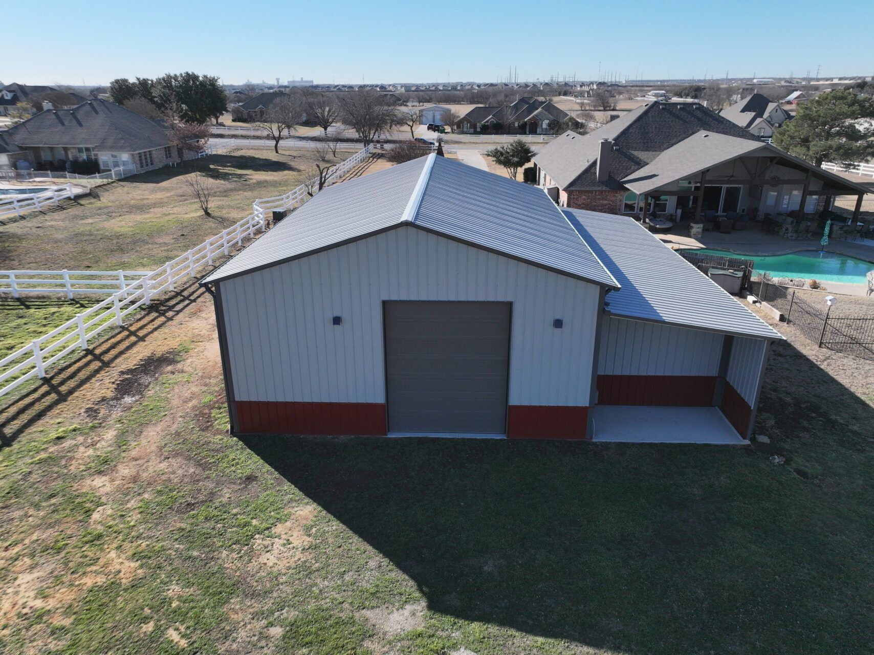 30x45 Garage Workshop with Porch in Fort Worth, TX. 30x45 Garage Workshop with Porch in Fort Worth, TX.