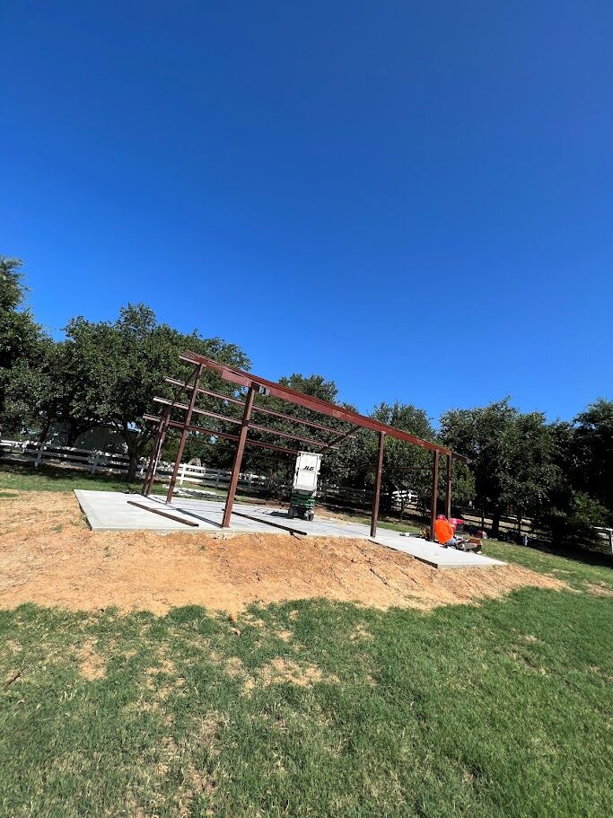 24x24 Red Iron Metal Building in Joshua, Texas