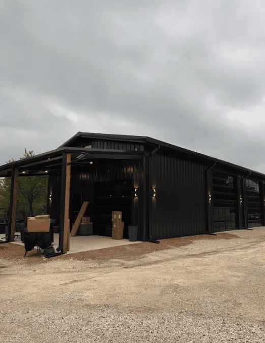 30x60 All Black Metal Storage in Boerne, TX.