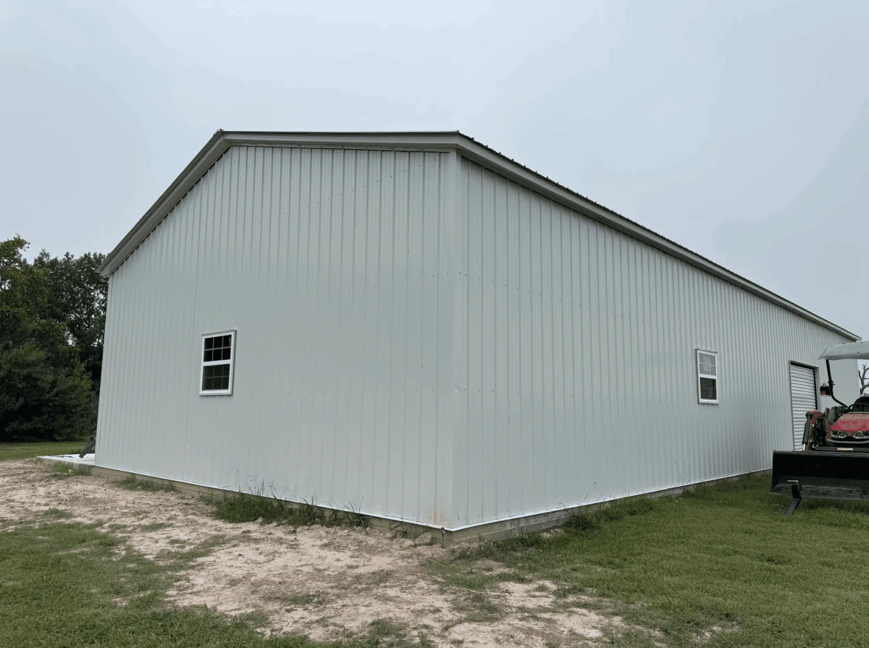 MB26 - 30x70 Texas White Metal Garage | WolfSteel Buildings