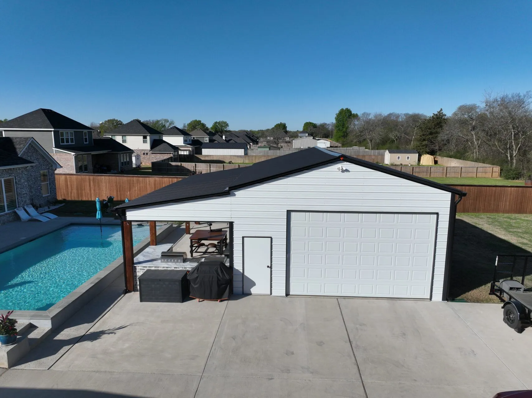 24x34 Poolside Metal Shop Storage in Flint, TX. 24x34 Poolside Metal Shop Storage in Flint, TX.