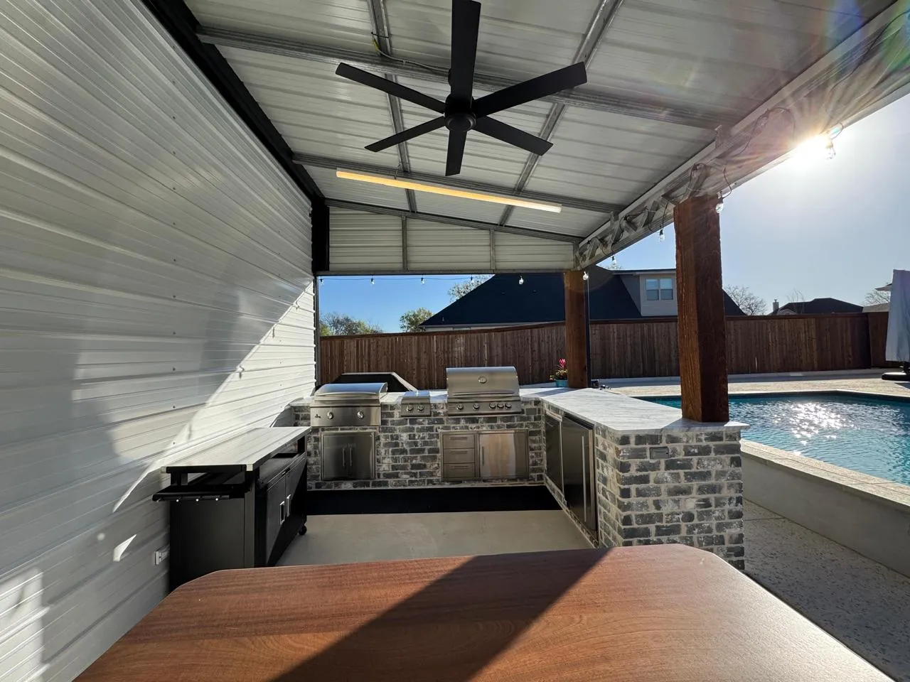 24x34 Poolside Metal Shop Storage in Flint, TX. 24x34 Poolside Metal Shop Storage in Flint, TX.