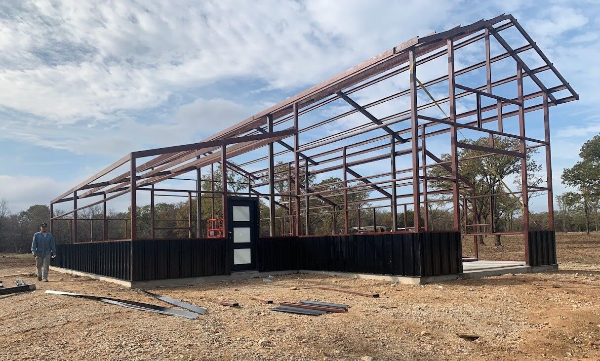 20 x 60 Weld Up Metal Barn in Texas 20 x 60 Weld Up Metal Barn in Texas