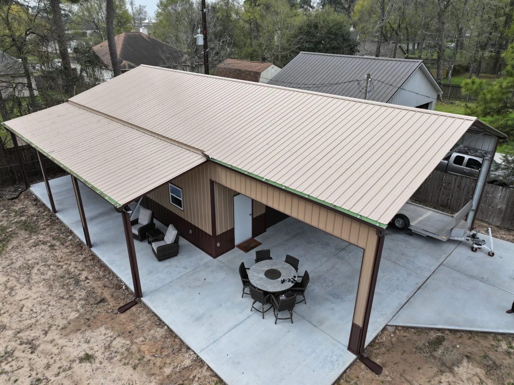 30x40 Metal Garage with Custom Porch in Magnolia, Texas 77354 30x40 Custom Steel Garage with Porch in Magnolia, TX.