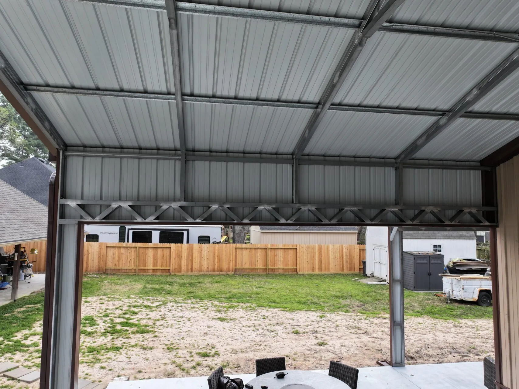 30x40 Custom Steel Garage with Porch in Magnolia, TX. 30x40 Custom Steel Garage with Porch in Magnolia, TX.