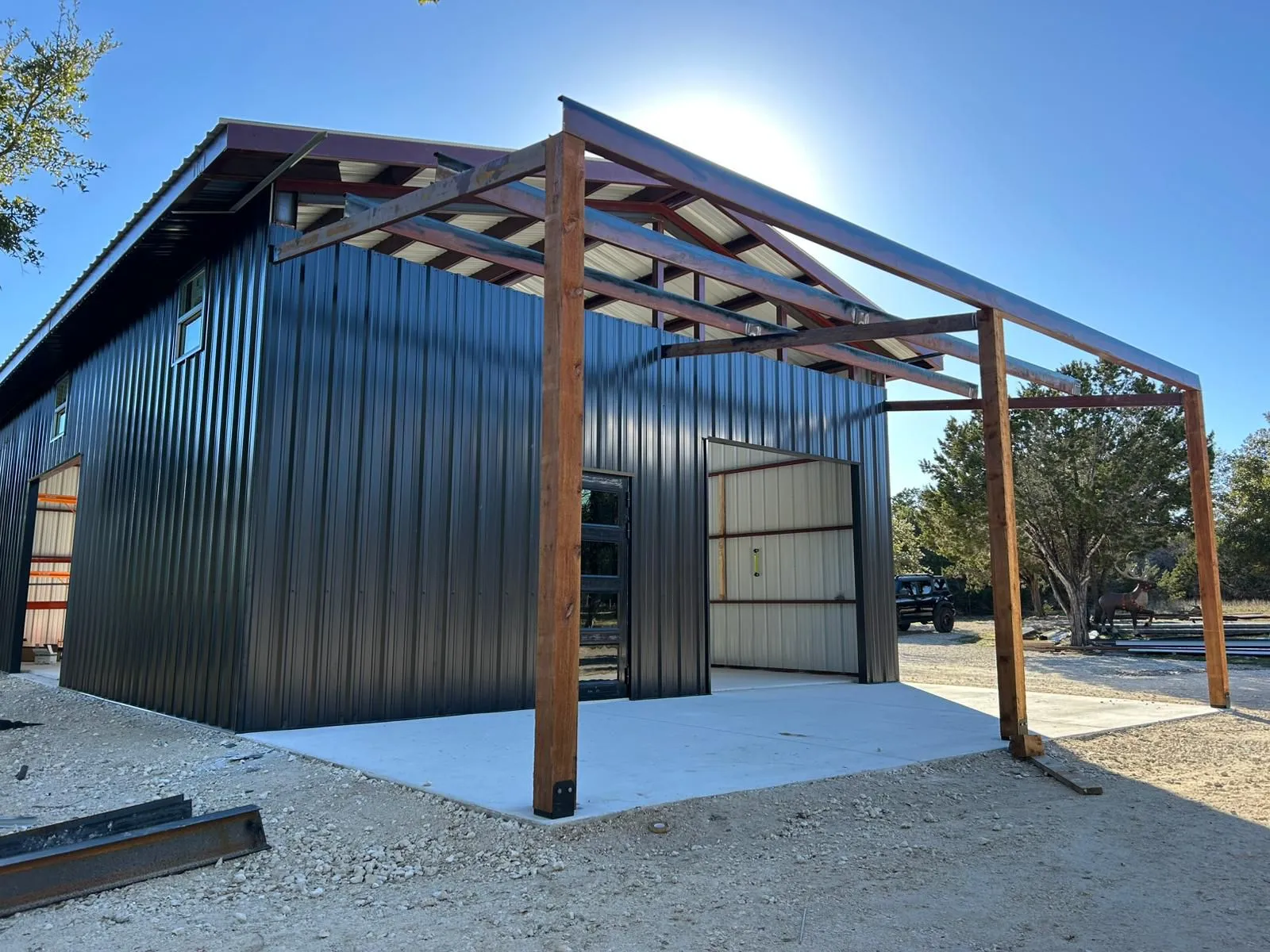 30x60 All Black Metal Storage in Boerne, TX. 30x60 All Black Metal Storage in Boerne, TX.