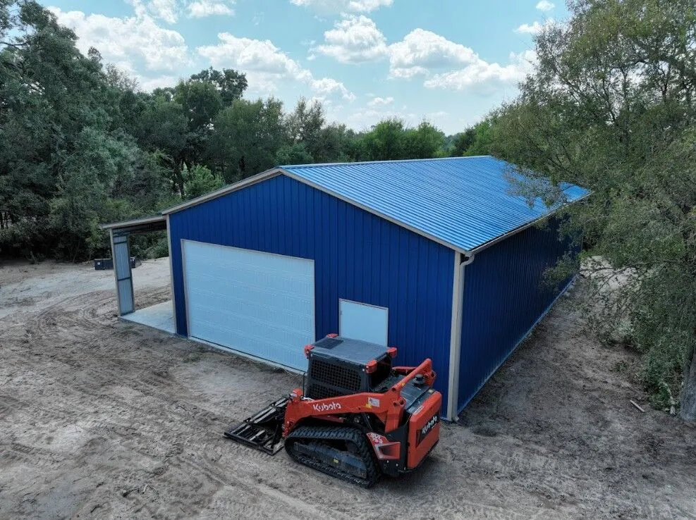 30x50 Texas Blue Metal Storage Building in Corsicana, TX. 30x50 Texas Blue Metal Storage Building in Corsicana, TX.