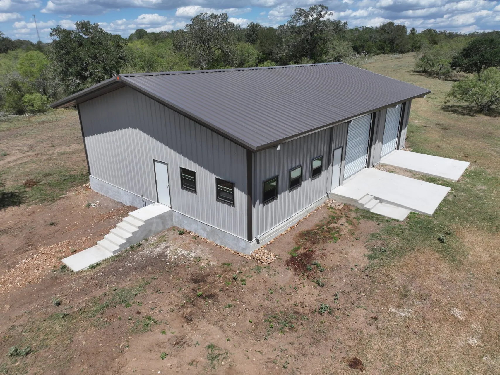 40x60 Weld Up Metal Storage with Concrete Stairs in Lockhart, TX. 40x60 Weld Up Metal Storage with Concrete Stairs in Lockhart, TX.