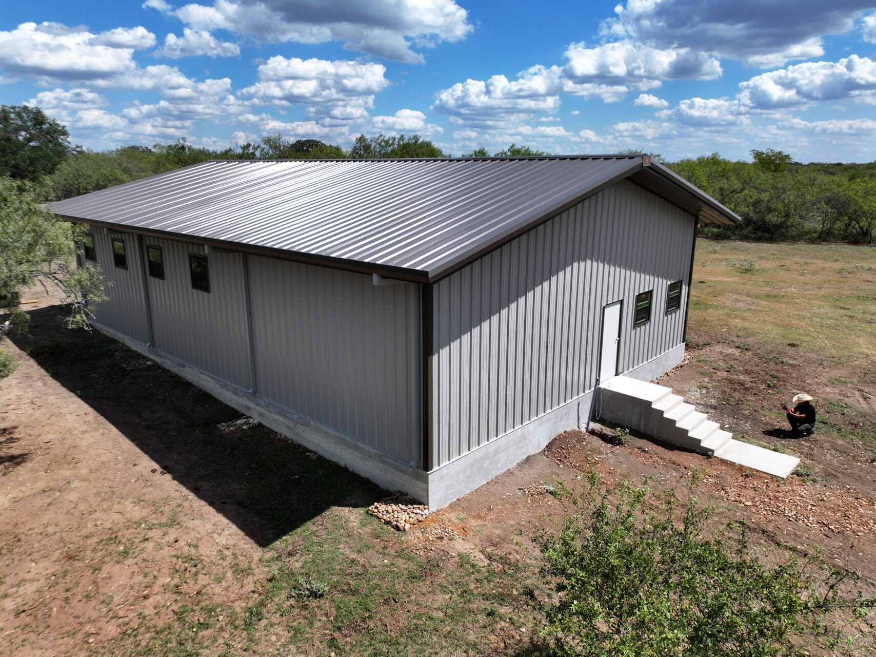 40x60 Weld Up Metal Storage with Concrete Stairs in Lockhart, TX. 40x60 Weld Up Metal Storage with Concrete Stairs in Lockhart, TX.