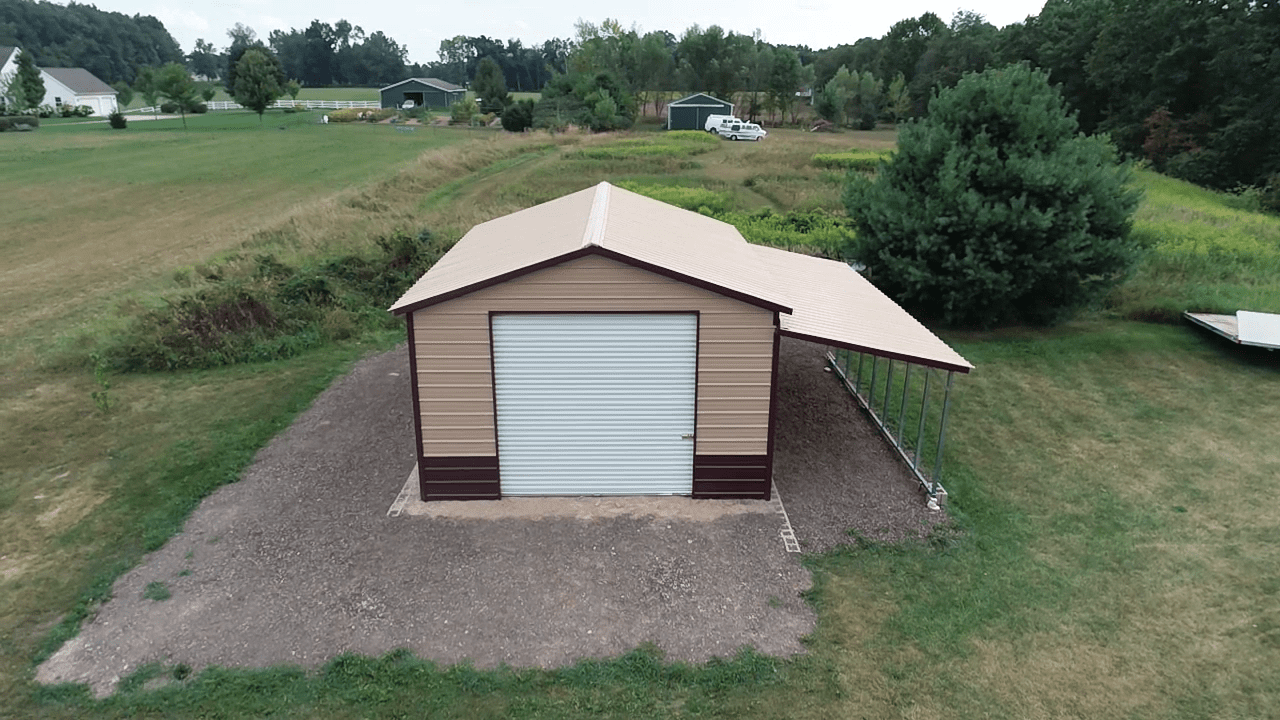RV Metal Building with Lean To in Texas RV Metal Building with Lean To in Texas