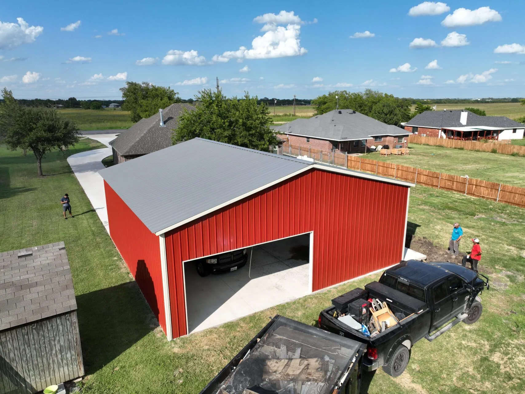 35x35 Tubular Metal Building in Red Oaks, Texas 35x35 Texas Metal Building in Red Oaks Texas