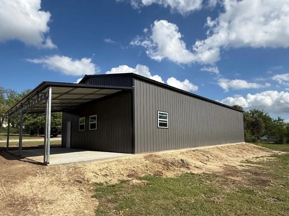 30x60 Storage Metal Building with Side Garage Doors in Weatherford, TX. 30x60 Storage Metal Building with Side Garage Doors in Weatherford, TX.