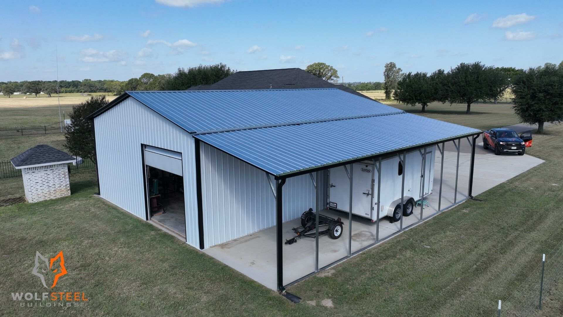 30x40 Steel Workshop with Covered Porch in Van, TX